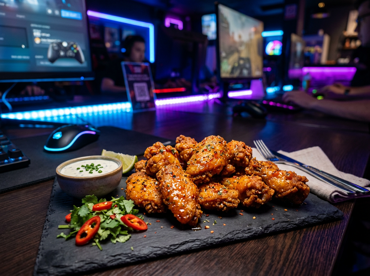 Crispy spicy chicken wings platter