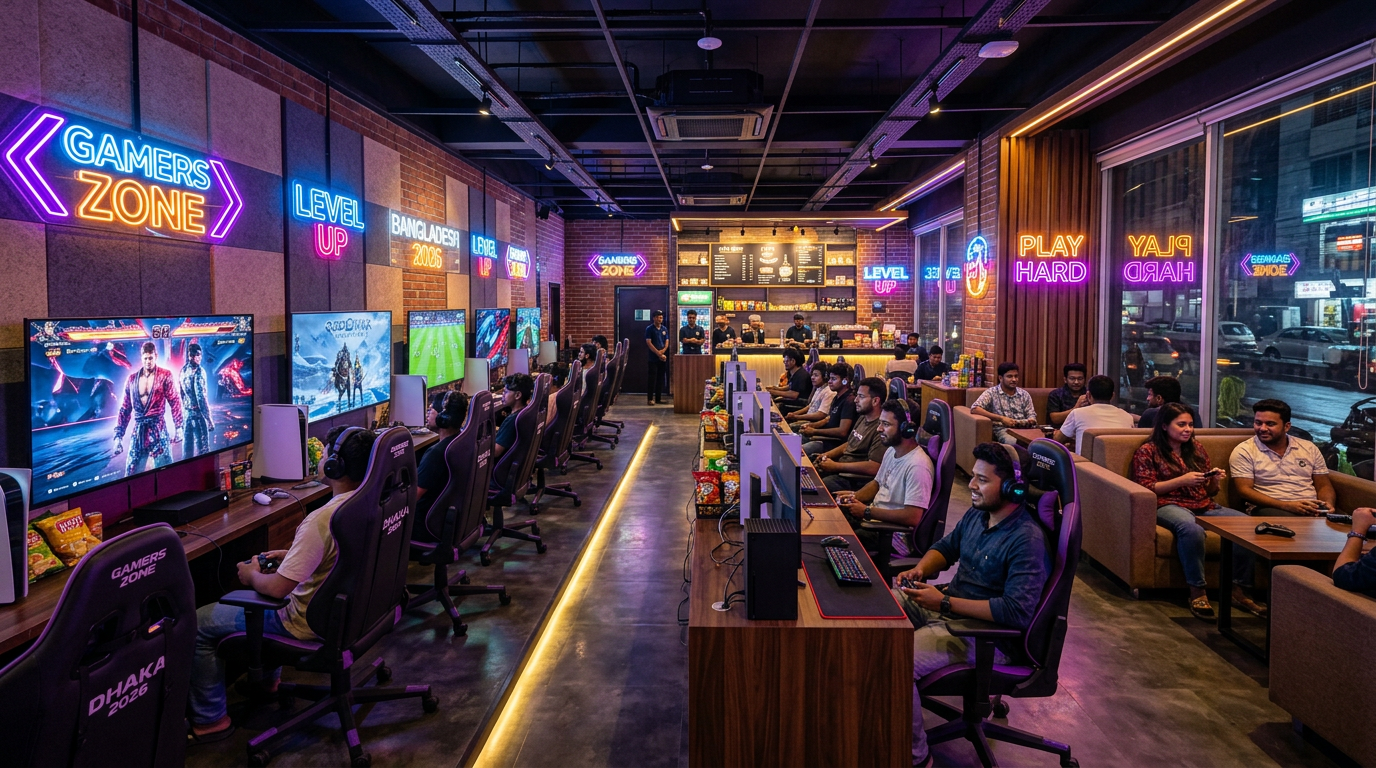 Welqari games cafe lounge area interior